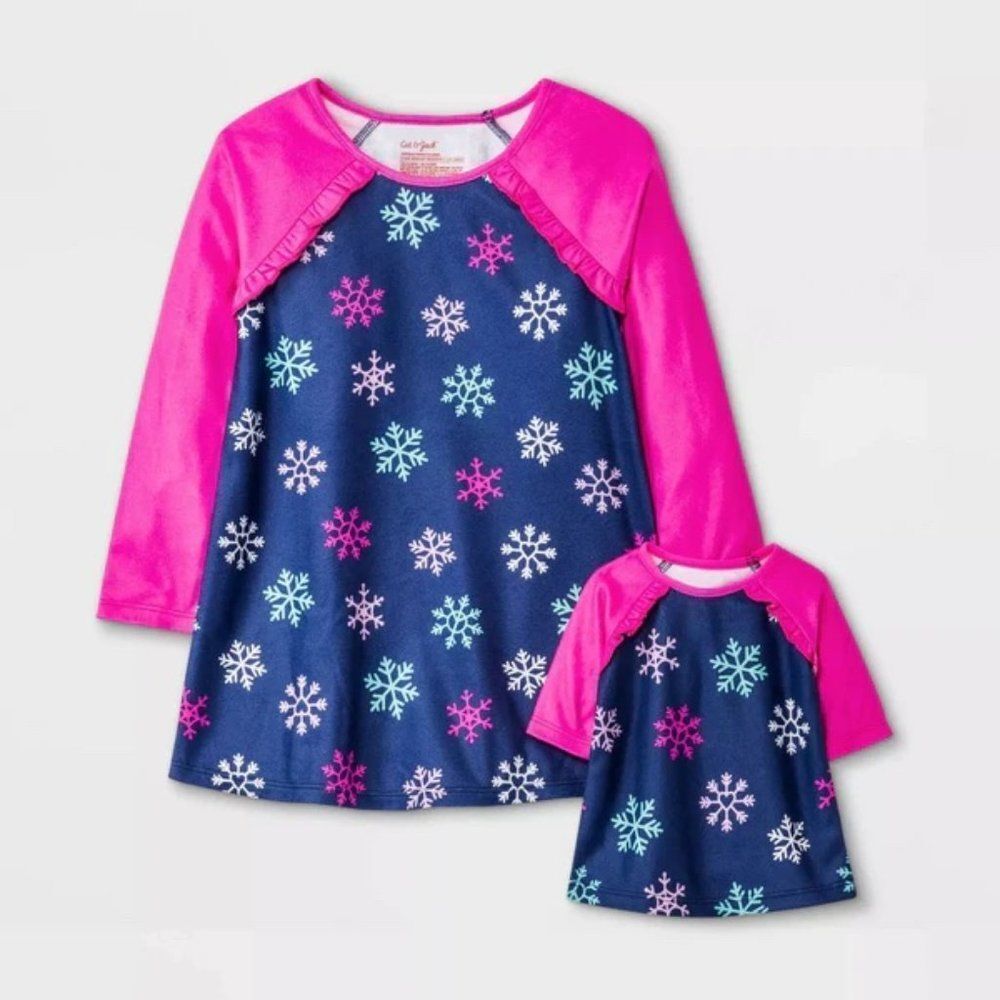 Cat & Jack Toddler Girls' Snowflake 'Doll and Me' NightGown